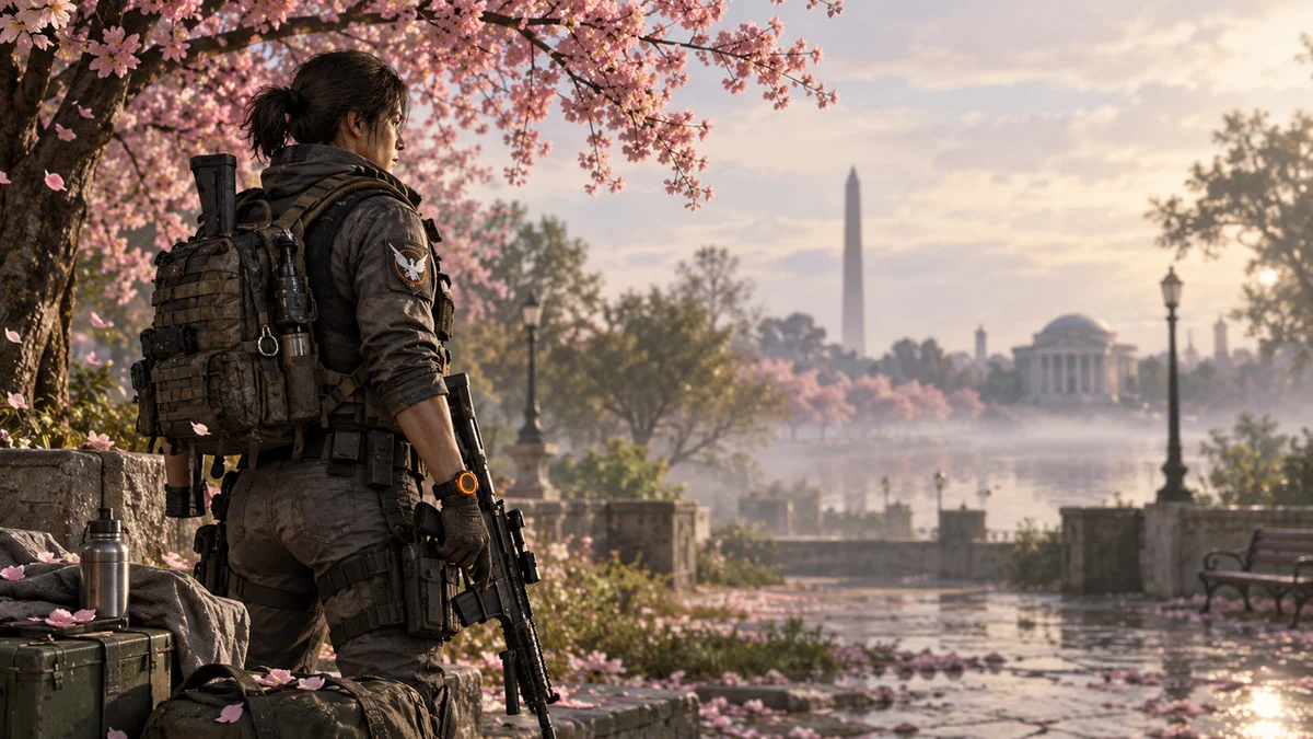 Original The Division 2 illustration for Cherry Blossom Event Objectives