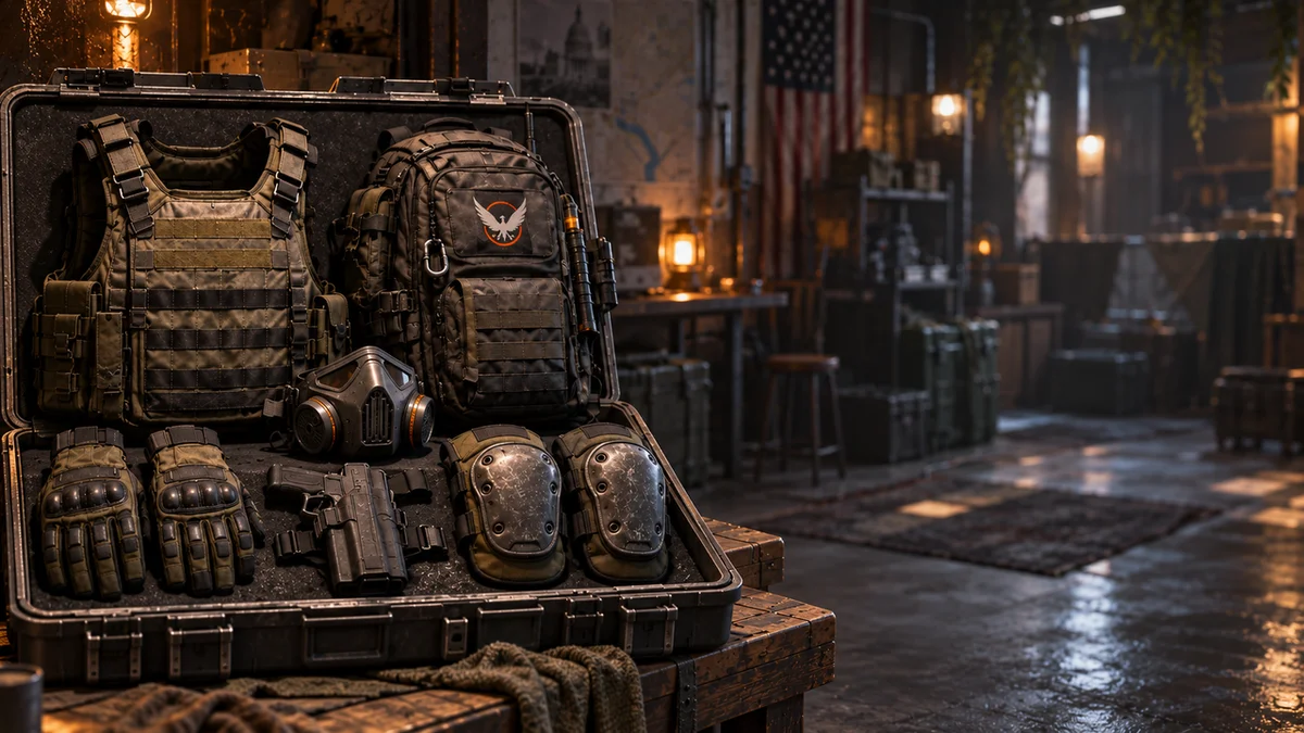 Six-slot SHD equipment loadout in a Washington DC safehouse